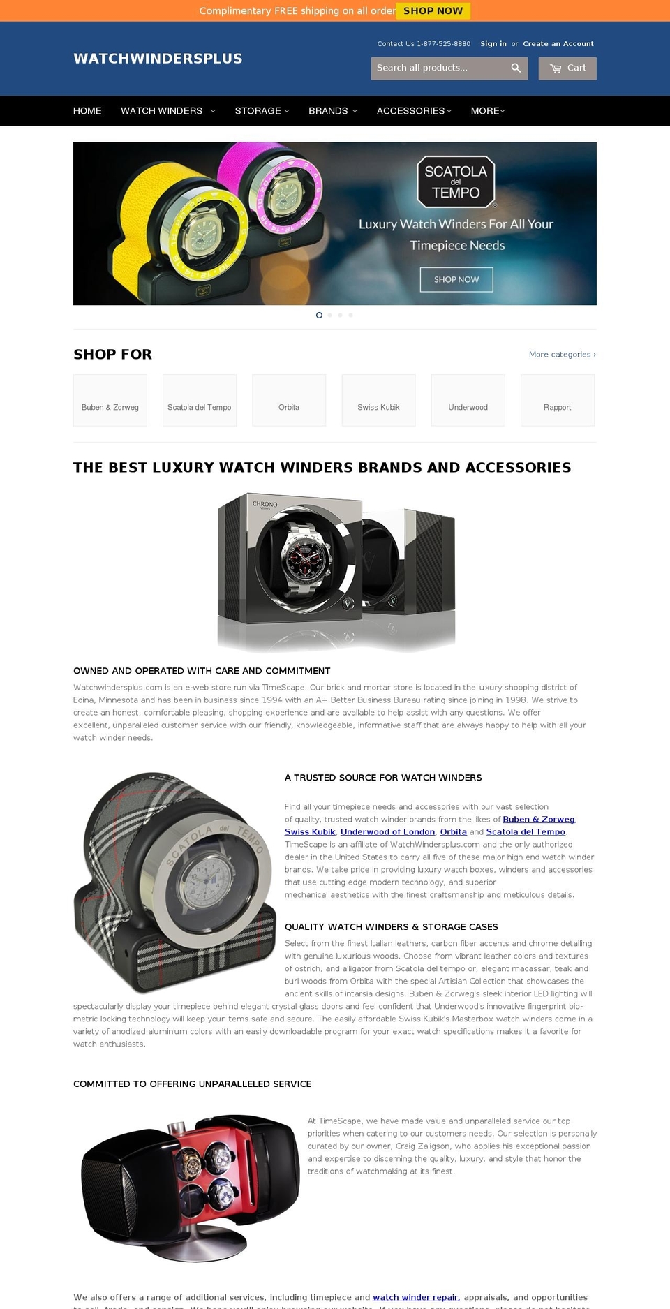 watchwindersplus.com shopify website screenshot