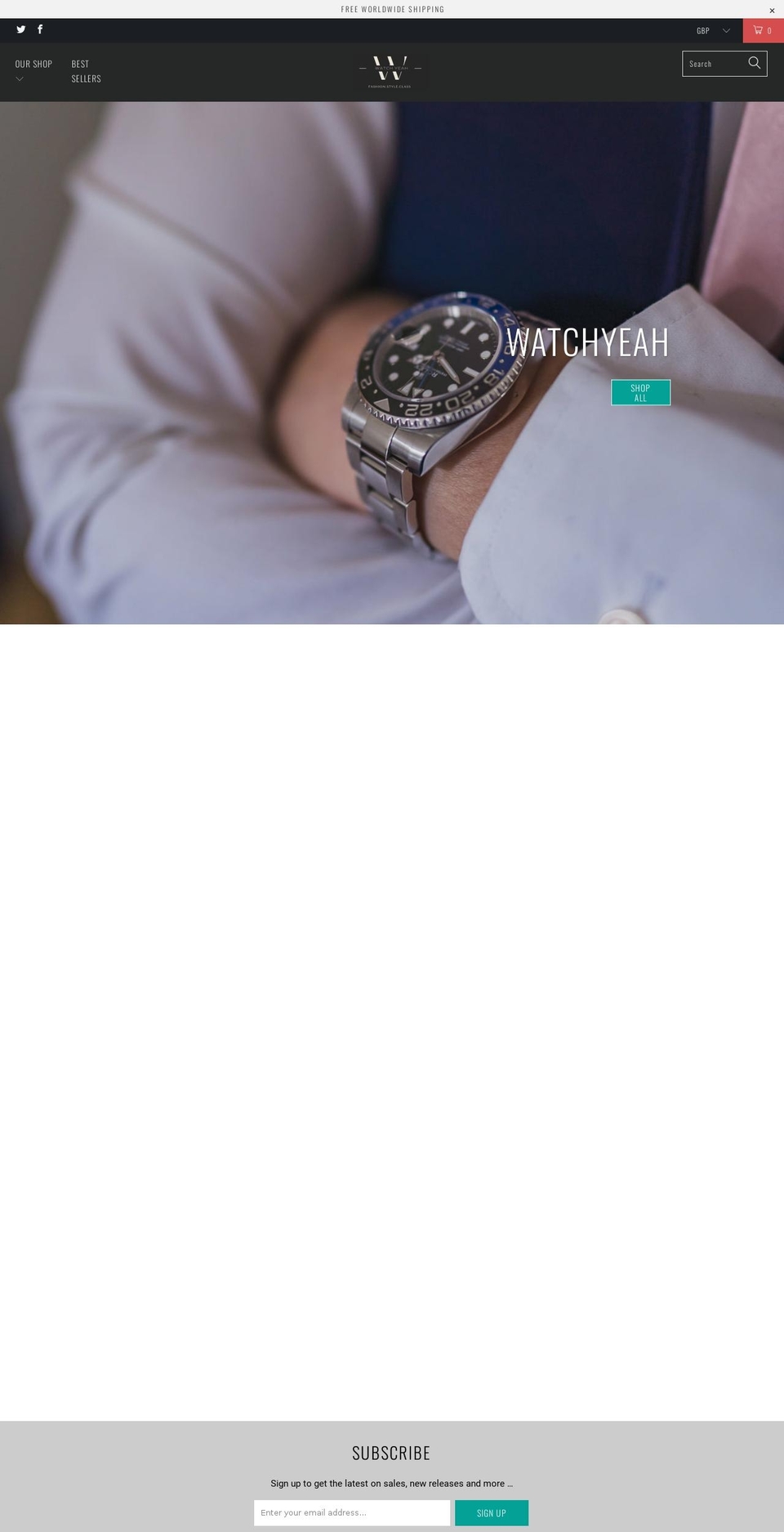 watchyeah.com shopify website screenshot