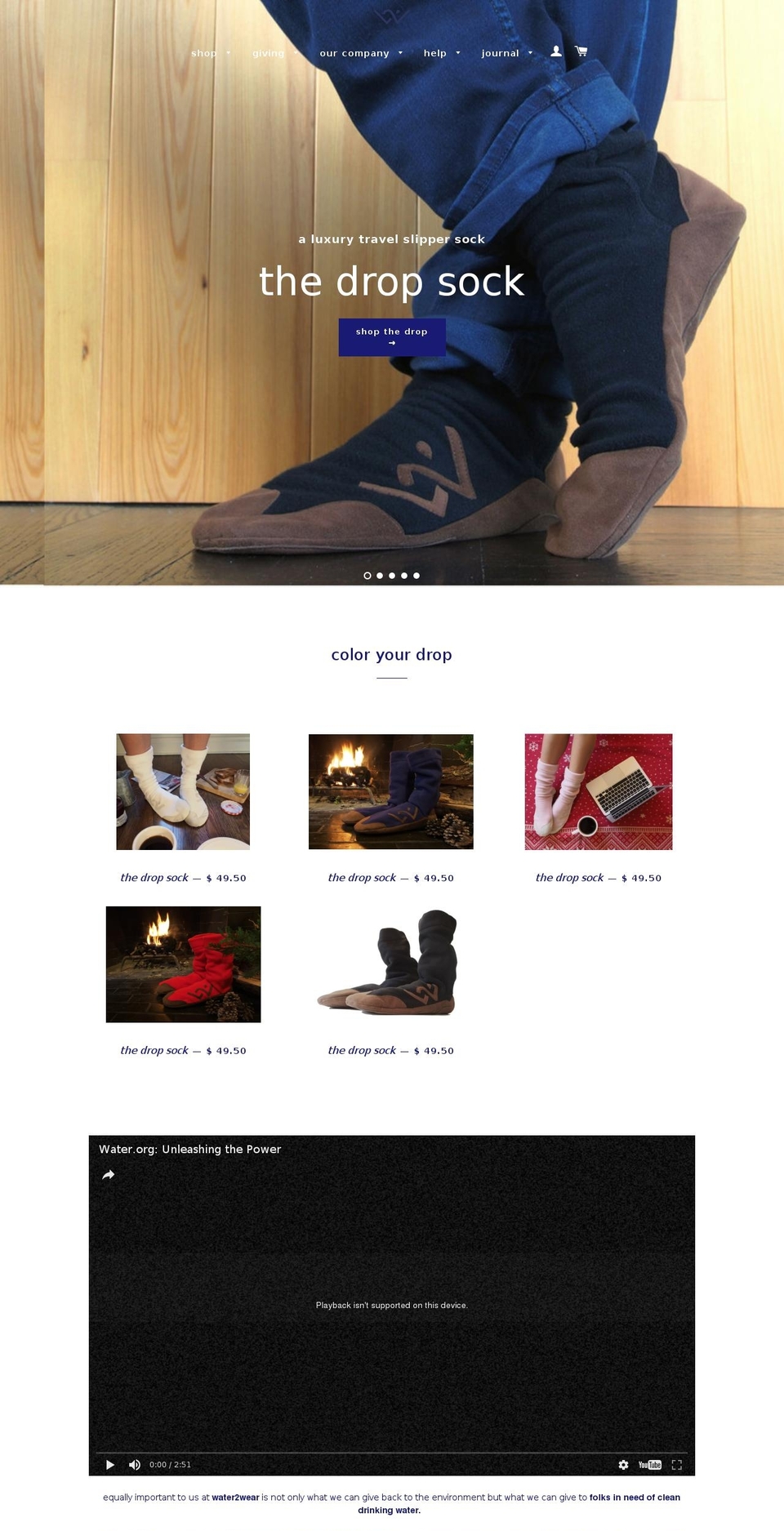 water2wear.com shopify website screenshot