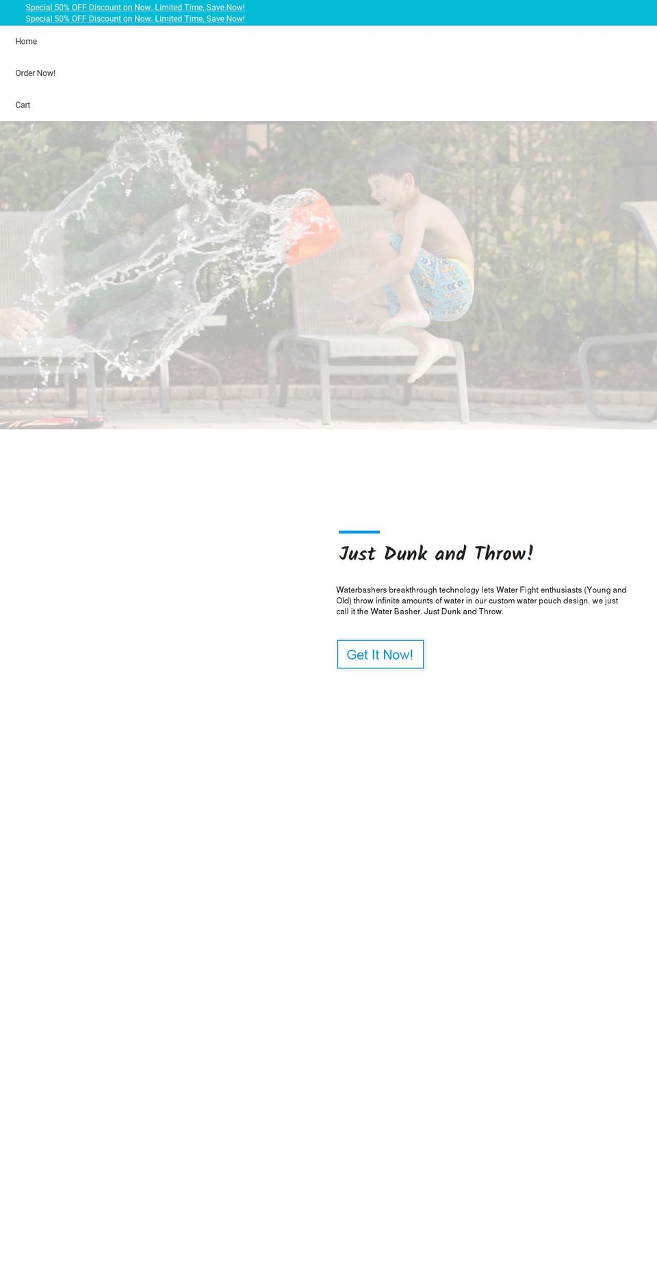 waterbasher.com shopify website screenshot