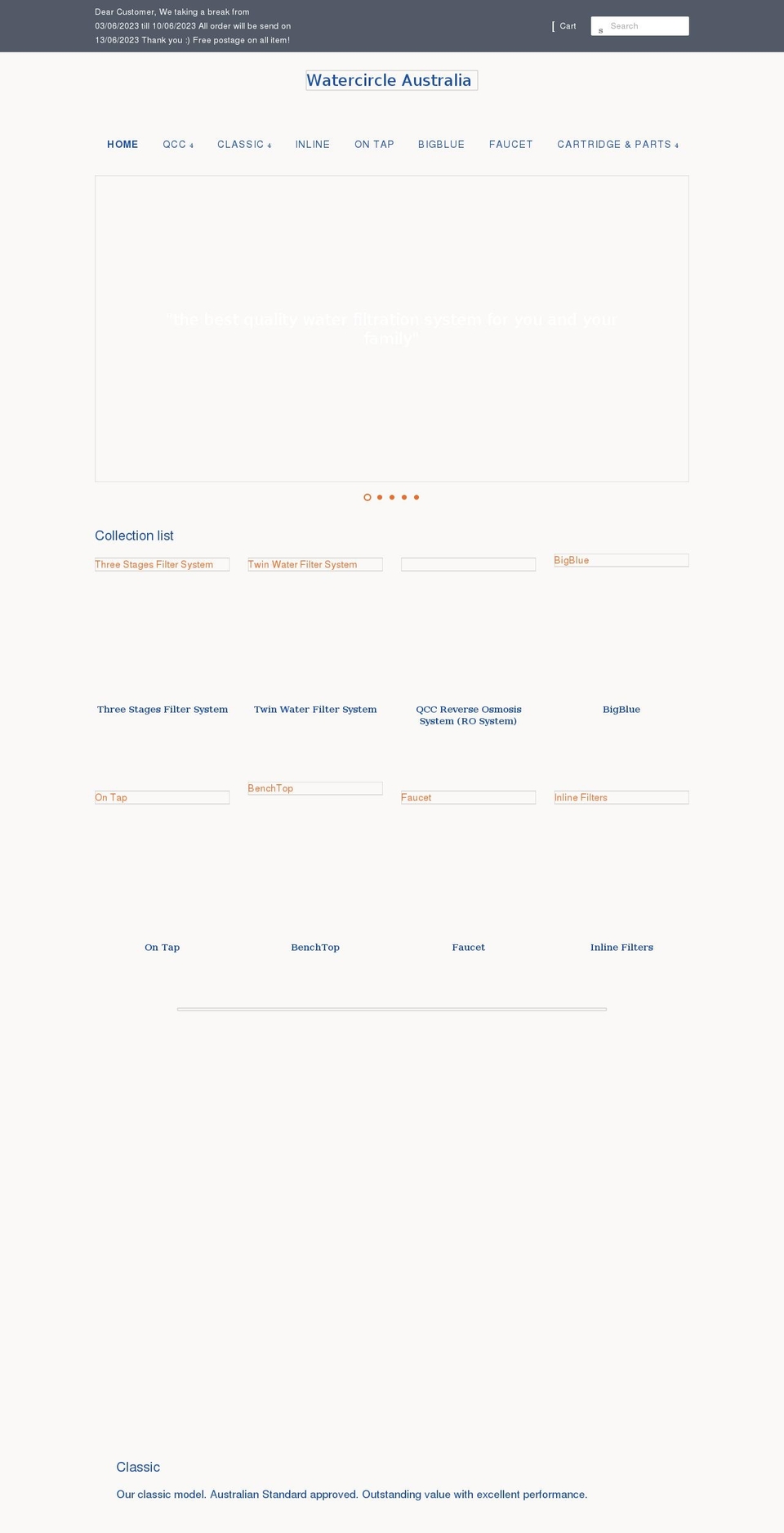 watercircle.com.au shopify website screenshot