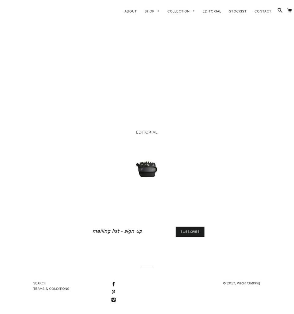 waterclothing.com shopify website screenshot
