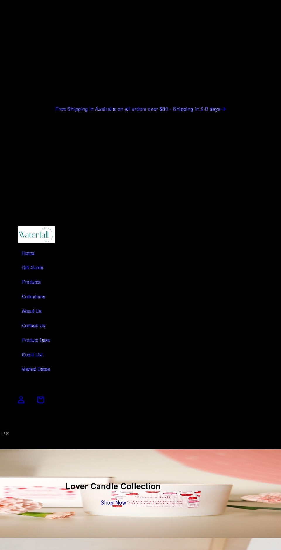 waterfallcollectionco.com shopify website screenshot