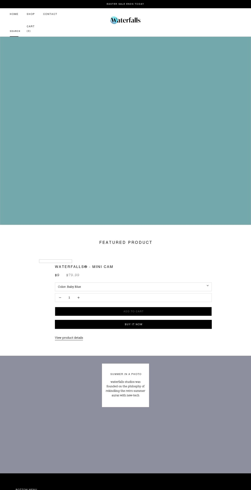 waterfalls.co shopify website screenshot