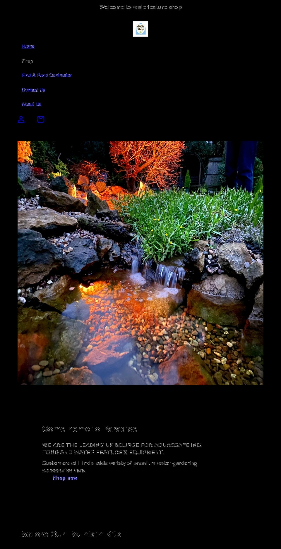 waterfeature.shop shopify website screenshot