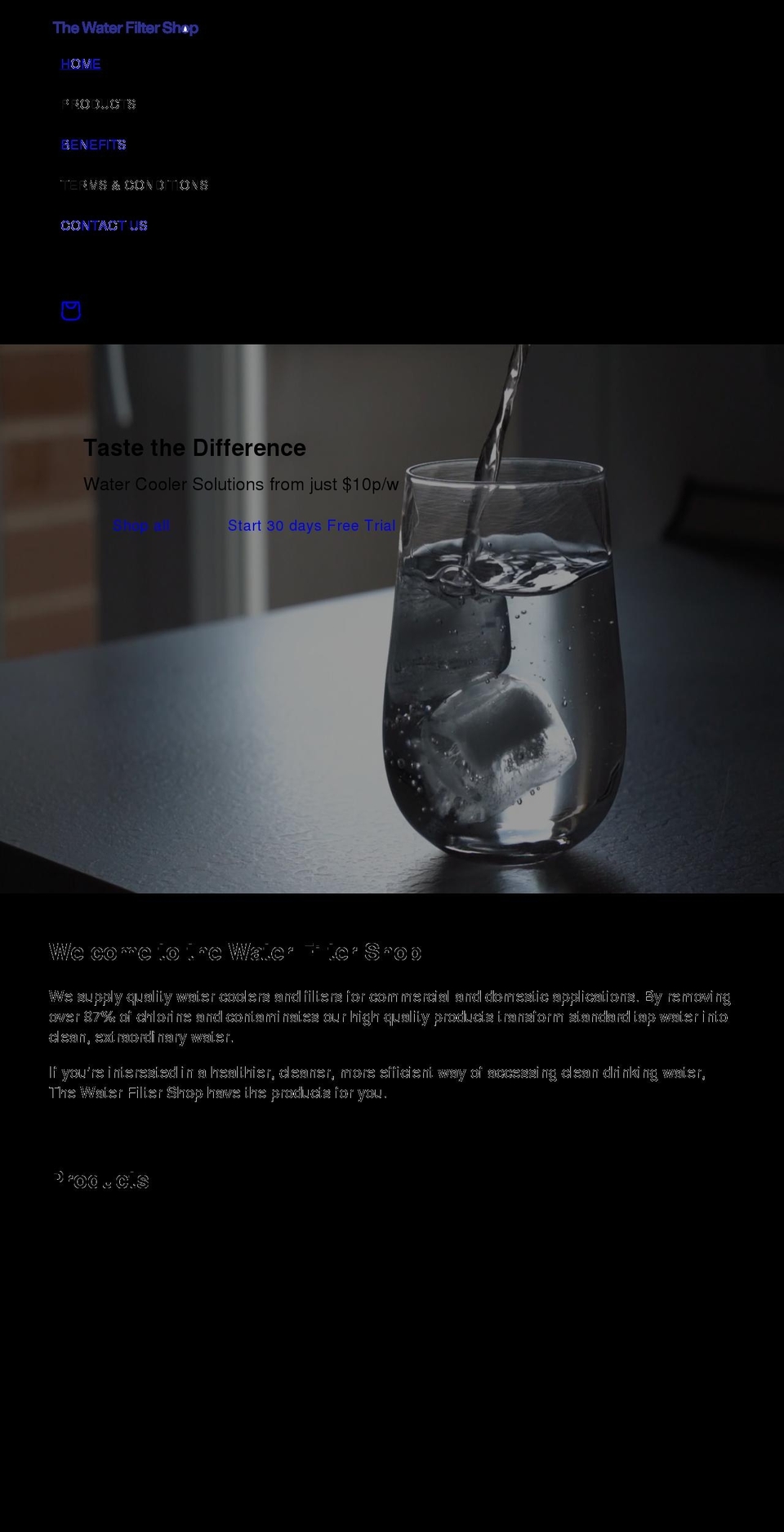 waterfiltershop.com.au shopify website screenshot