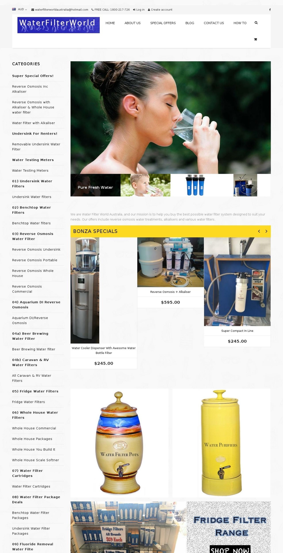 waterfilterworld.com.au shopify website screenshot