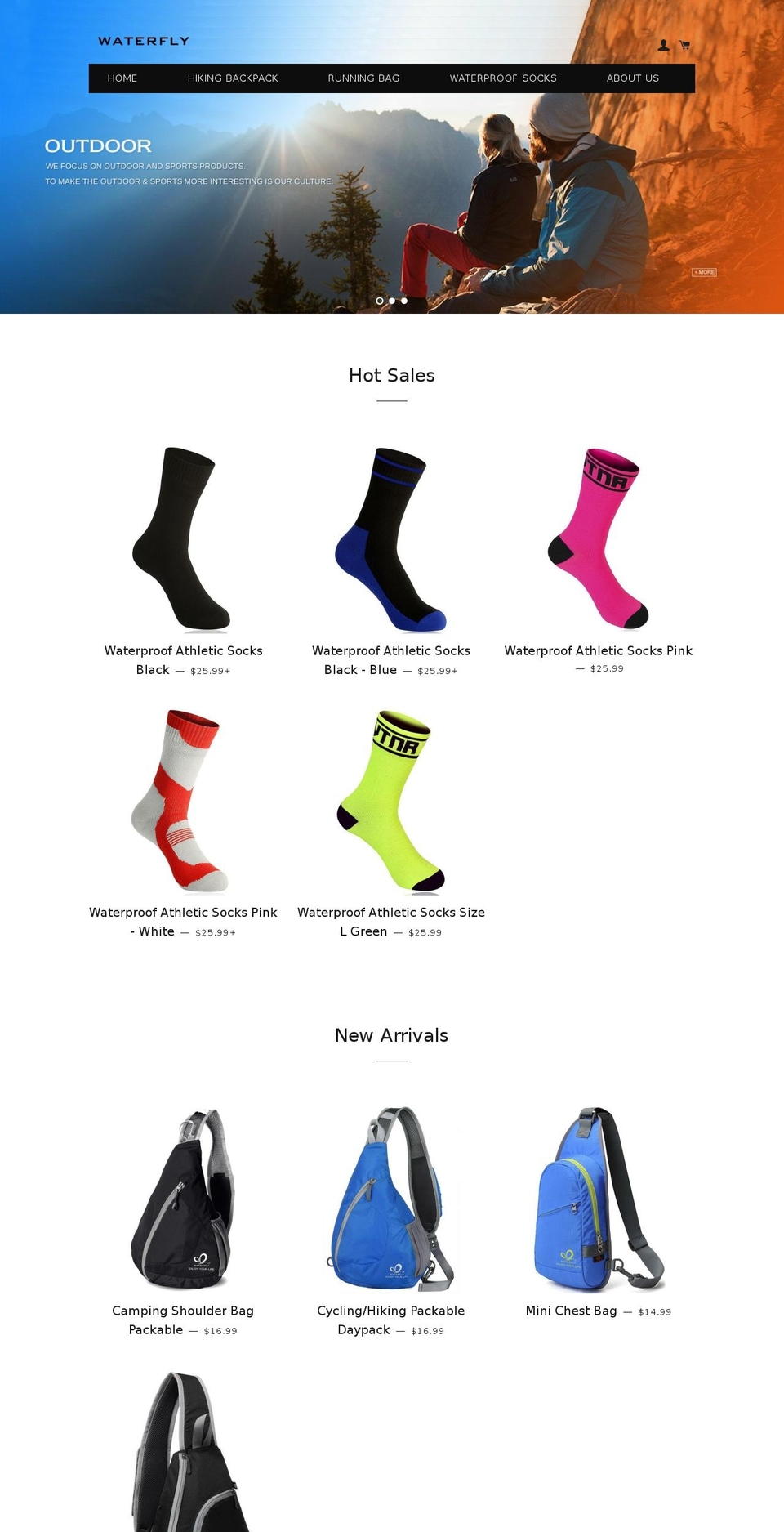 waterflys.com shopify website screenshot