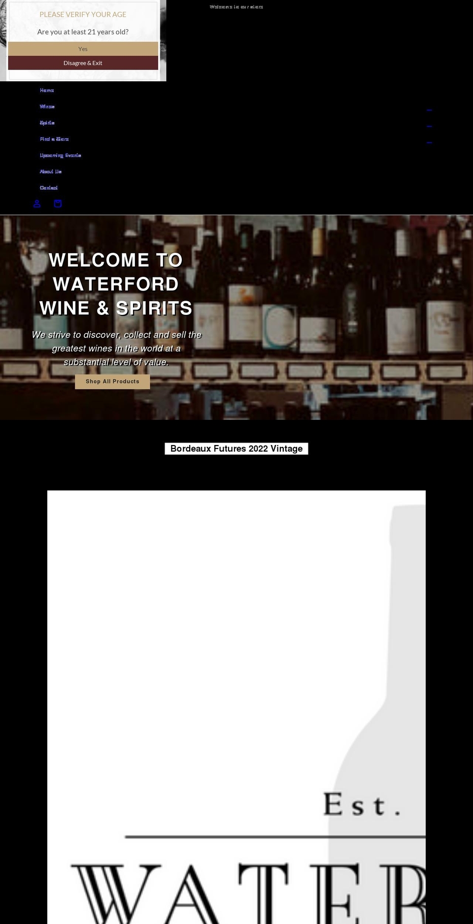 In Social - LIVE Shopify theme site example waterfordwine.com