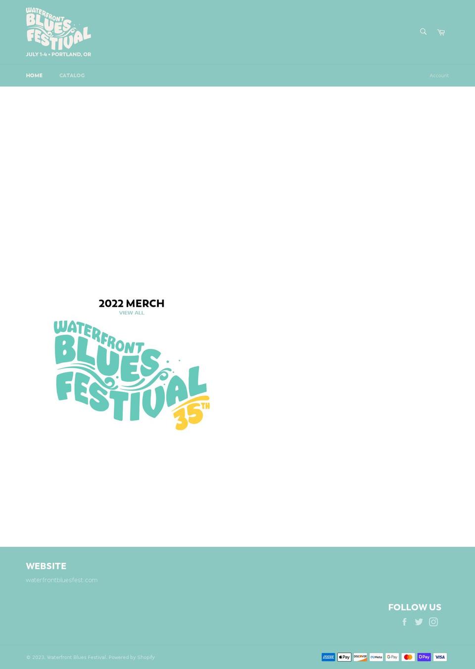 waterfront-blues-fest.myshopify.com shopify website screenshot