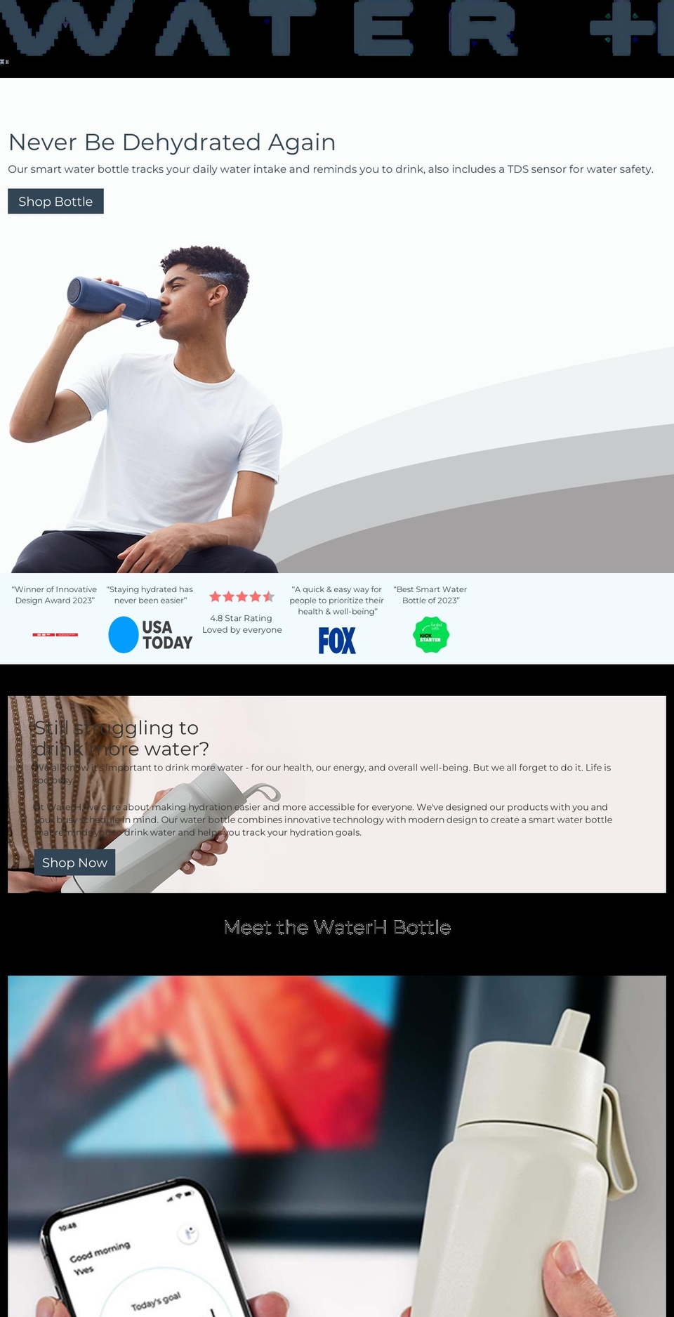 Smart Shopify theme site example waterh.com