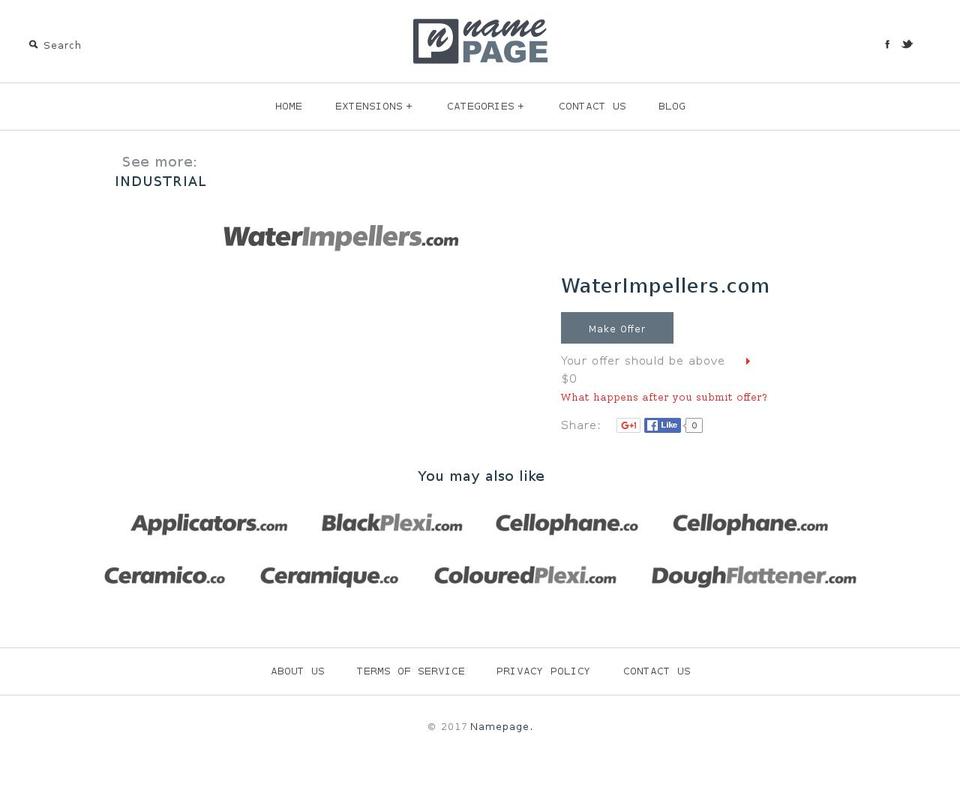 waterimpellers.com shopify website screenshot