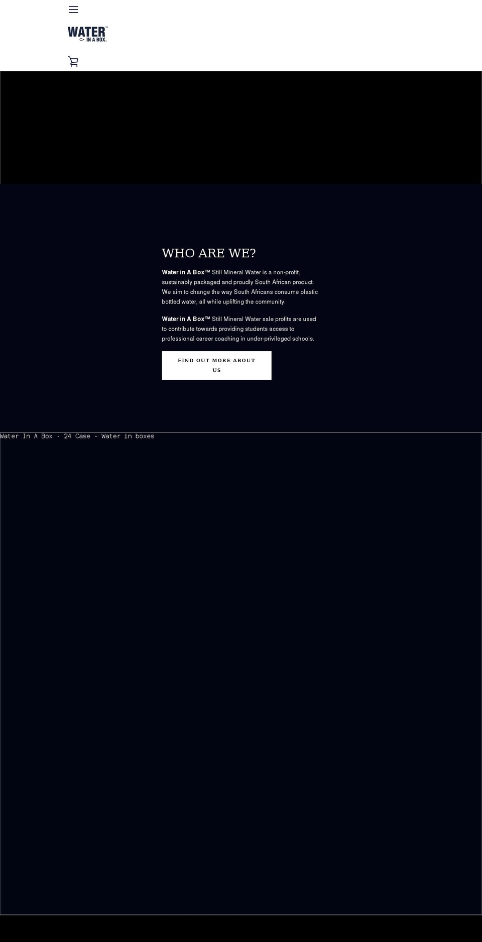 waterinboxes.com shopify website screenshot