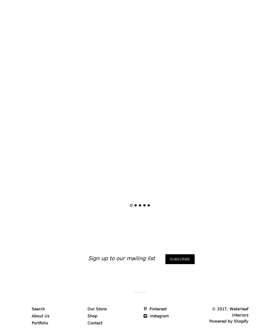 waterleafinteriors.com shopify website screenshot