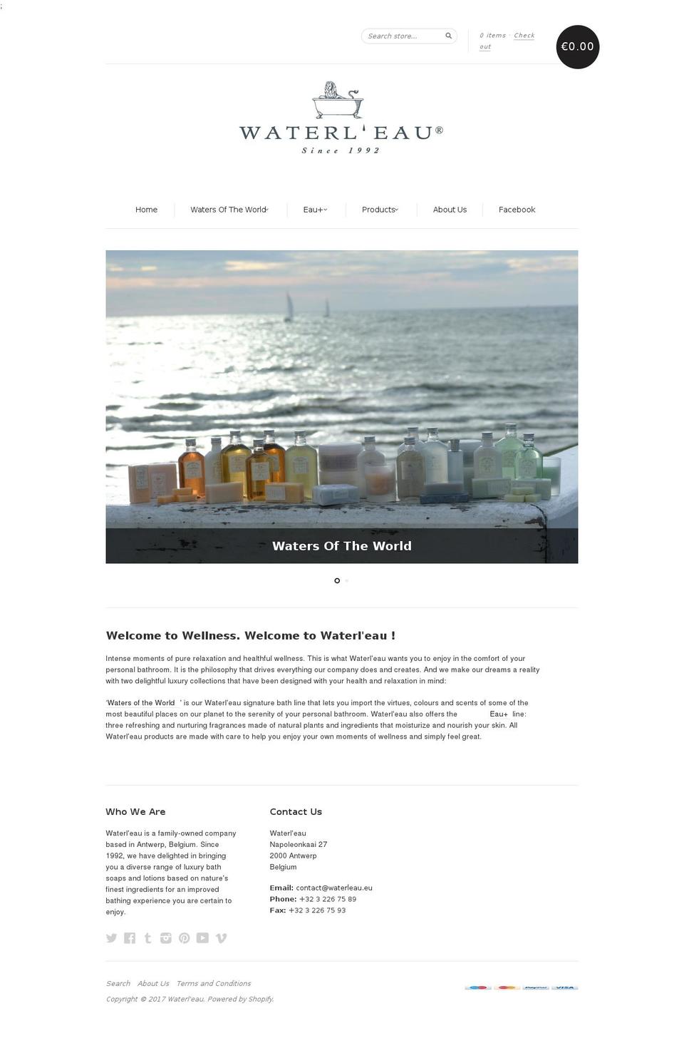 new standard Shopify theme site example waterleau-shop.eu