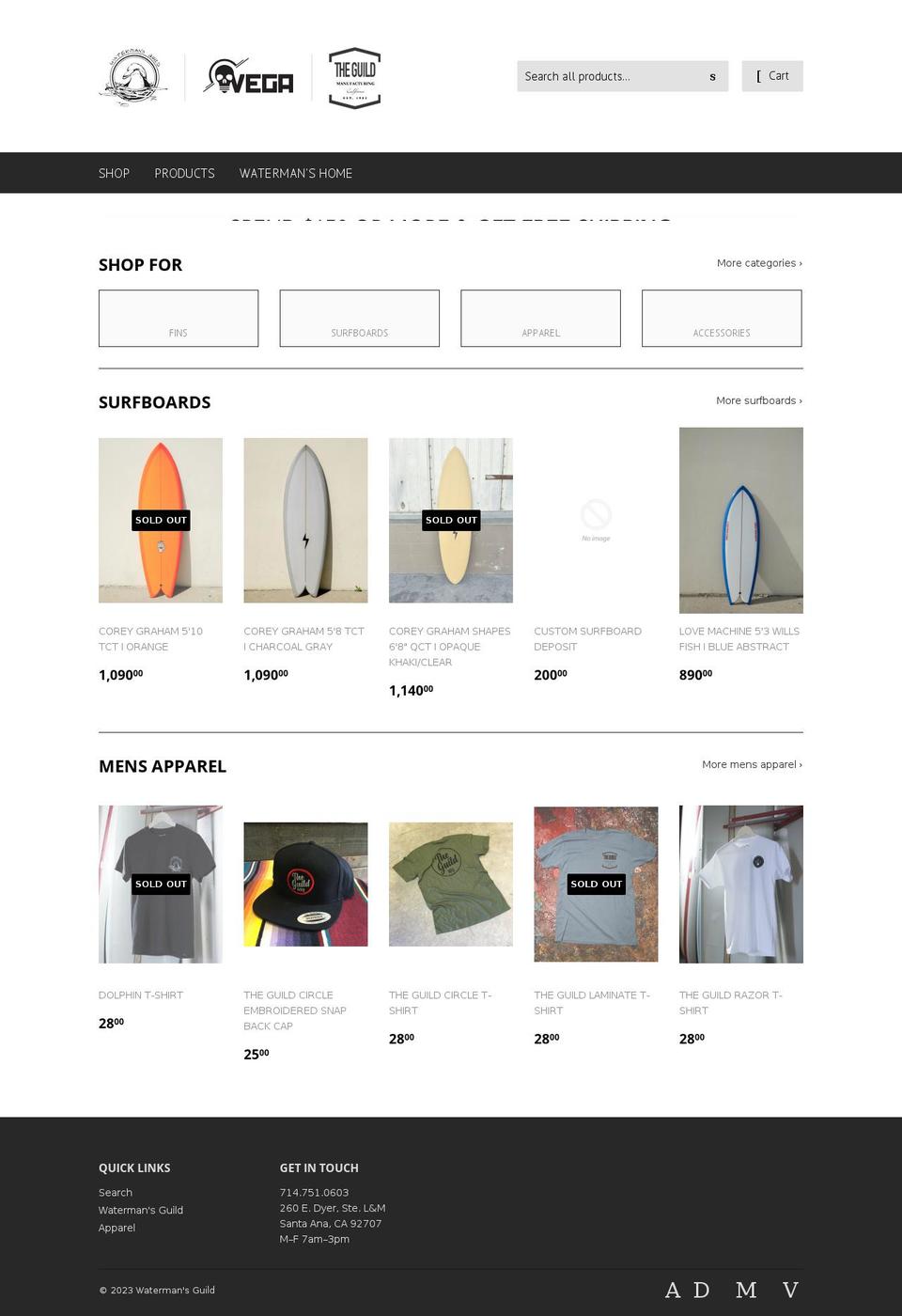 watermans-guild.myshopify.com shopify website screenshot