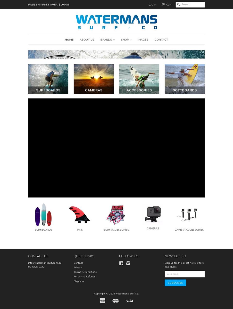 watermanssurf.com.au shopify website screenshot