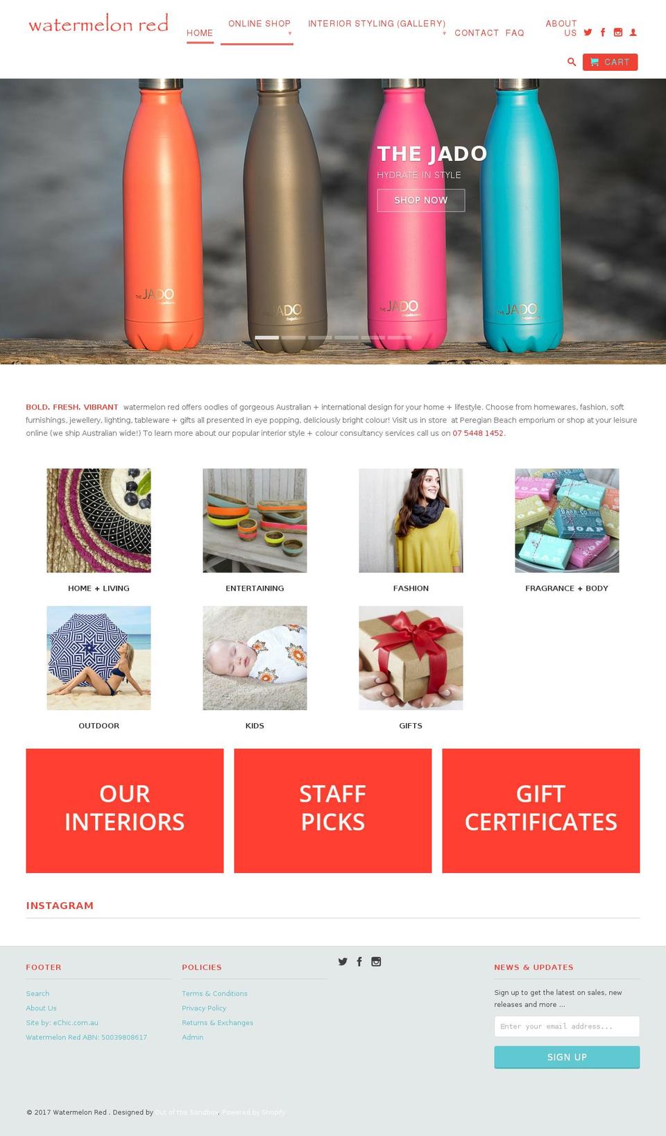 watermelonredinteriors.com.au shopify website screenshot