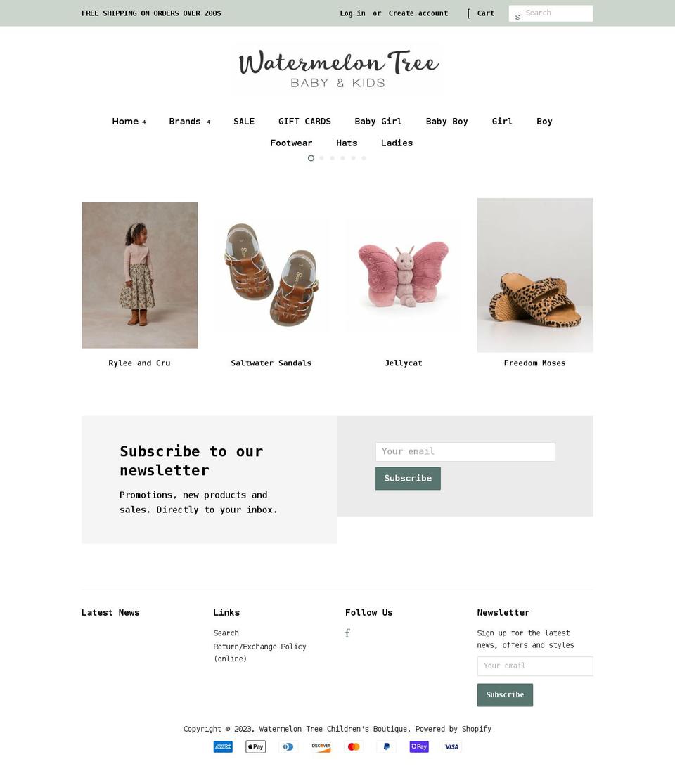 watermelontree.ca shopify website screenshot