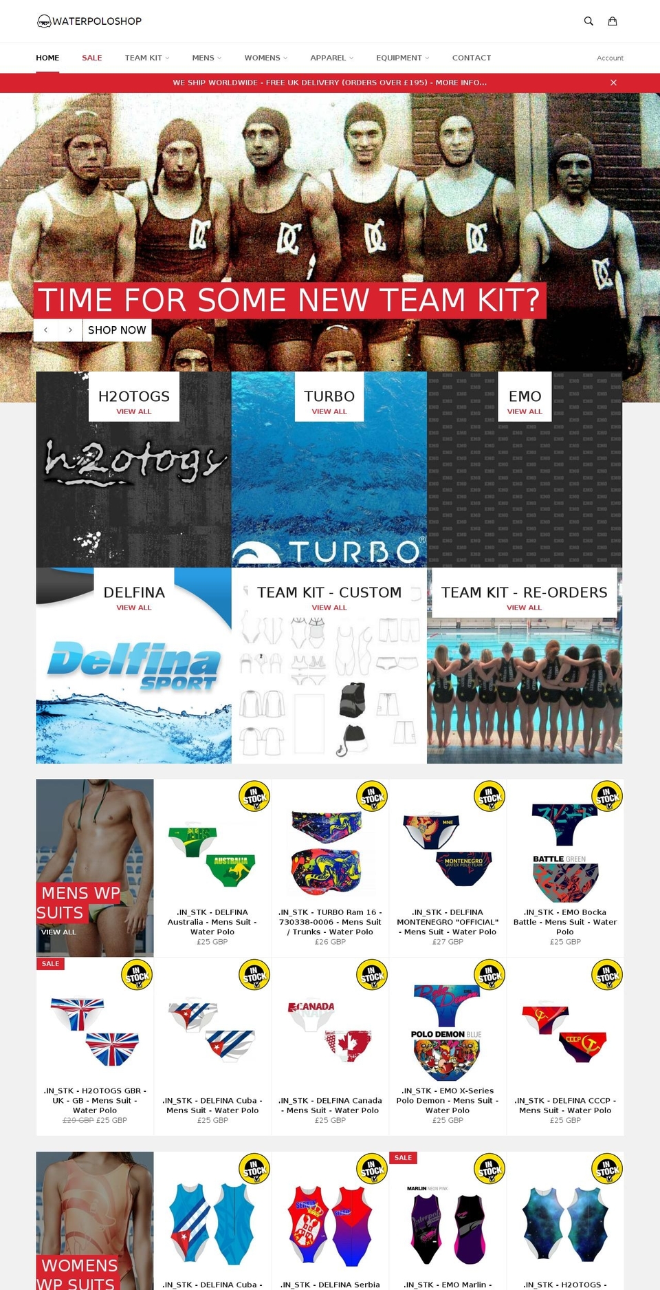 waterpoloshop.com shopify website screenshot