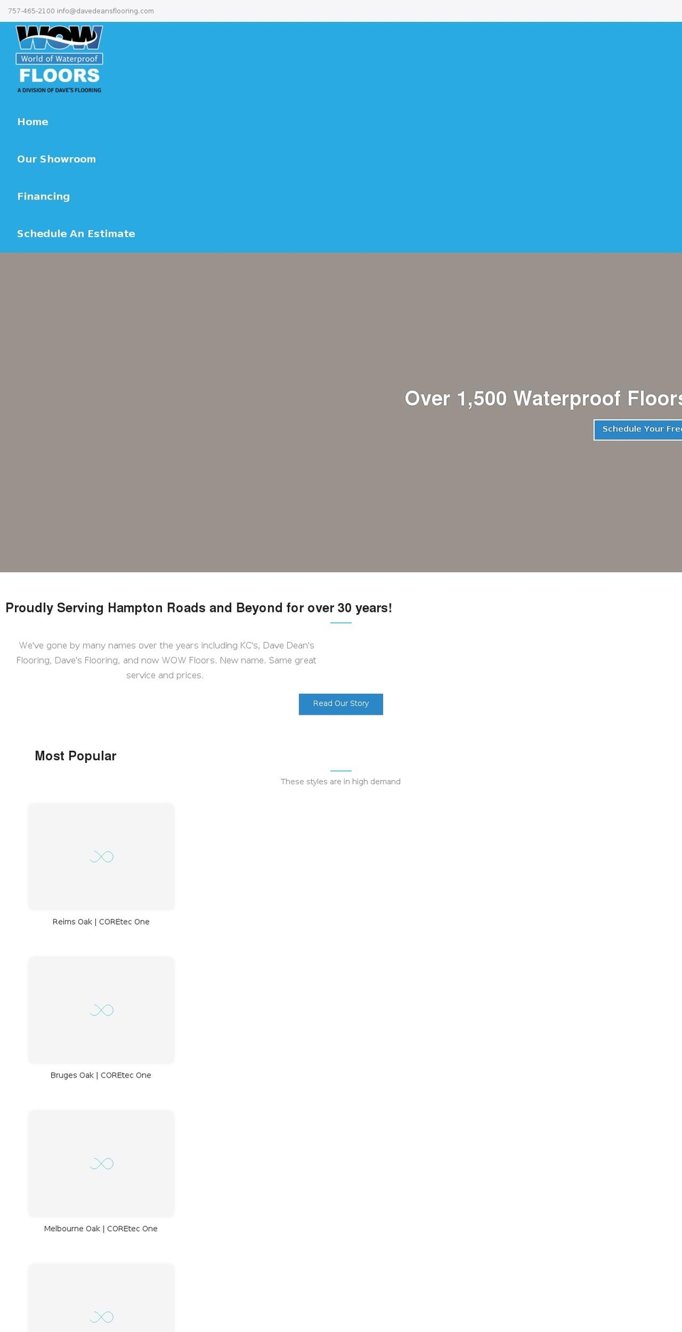waterprooffloorstore.com shopify website screenshot