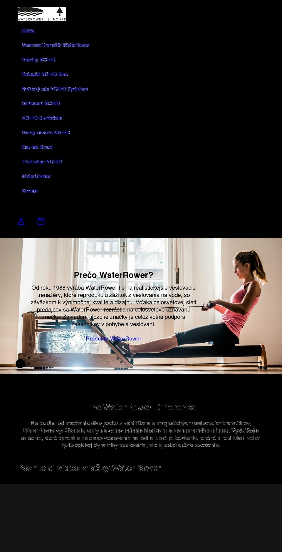 waterrower.sk shopify website screenshot