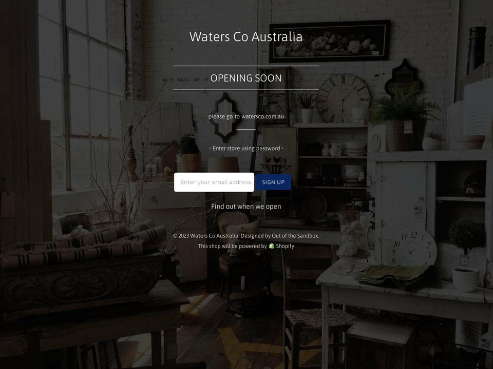 waters-co-australia.myshopify.com shopify website screenshot