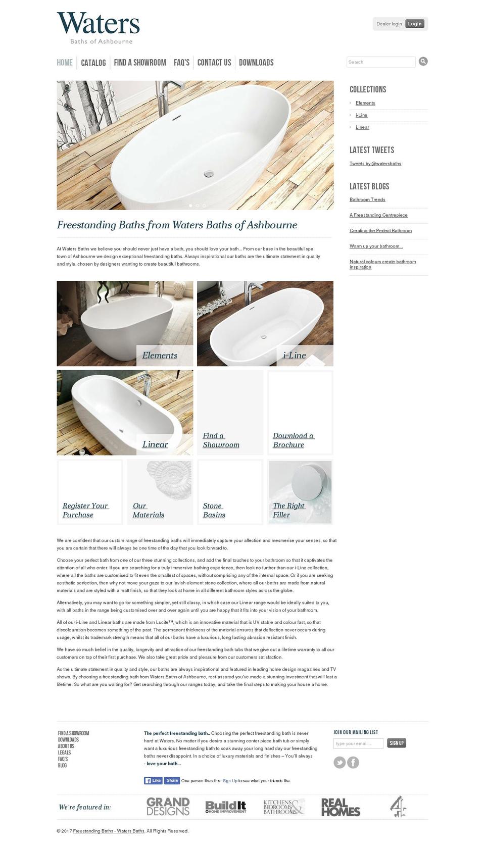 watersbaths.co.uk shopify website screenshot