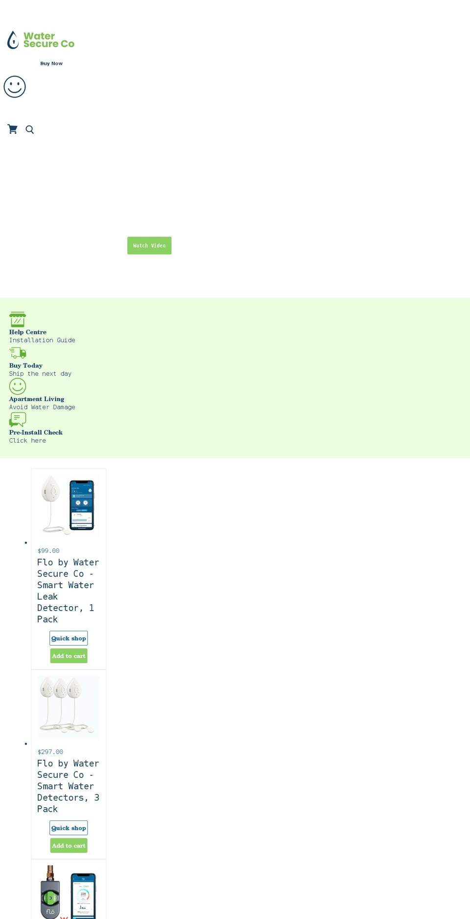watersecureco.com.au shopify website screenshot