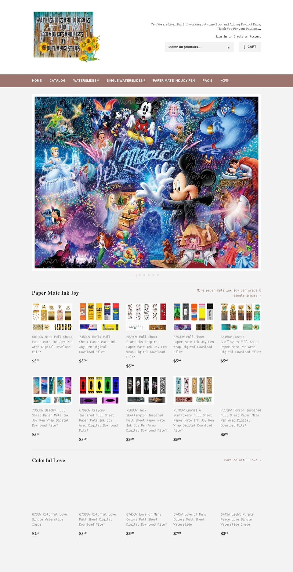 waterslidesandsublimation.com shopify website screenshot