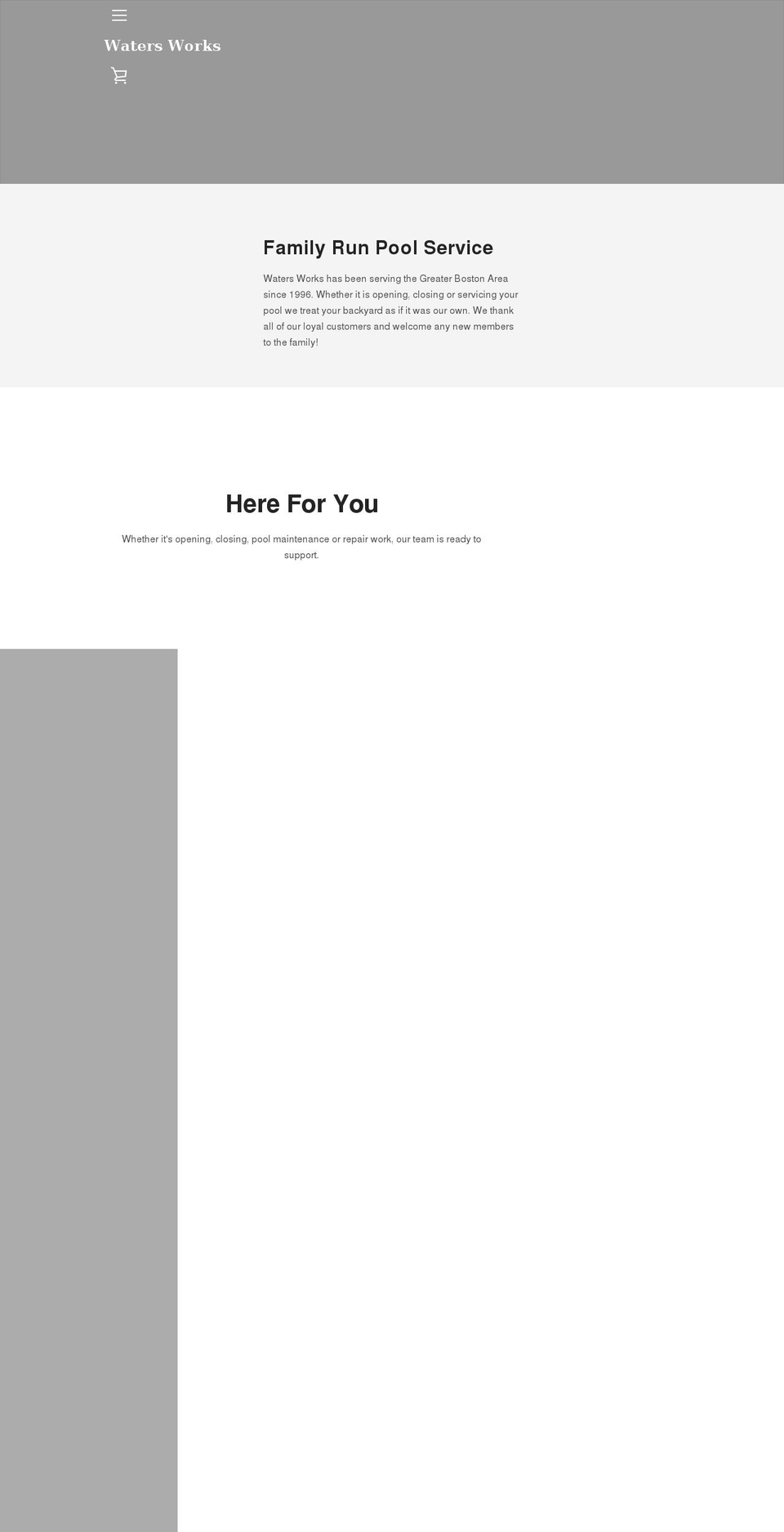 watersworksmass.com shopify website screenshot