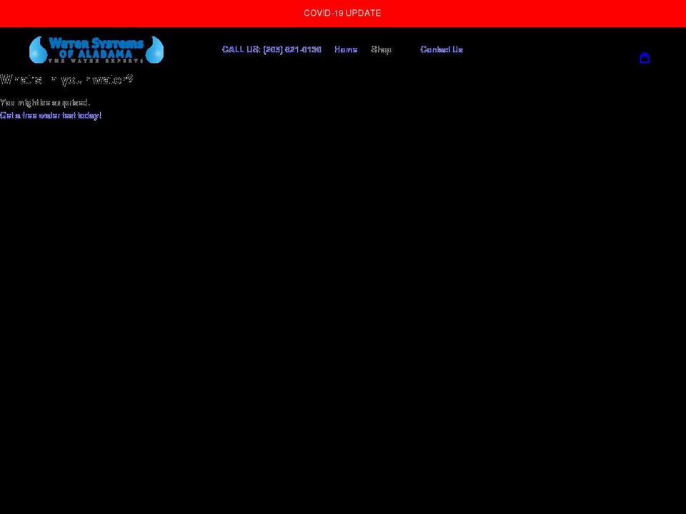 watersystemsofalabama.com shopify website screenshot