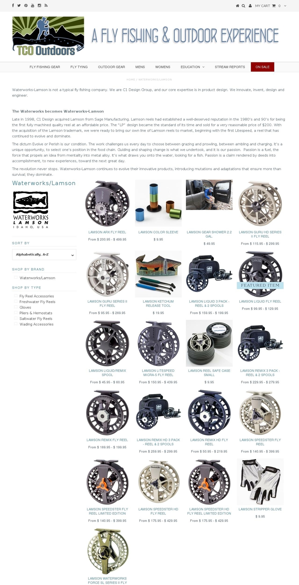 waterworks-lamsonflyshop.com shopify website screenshot