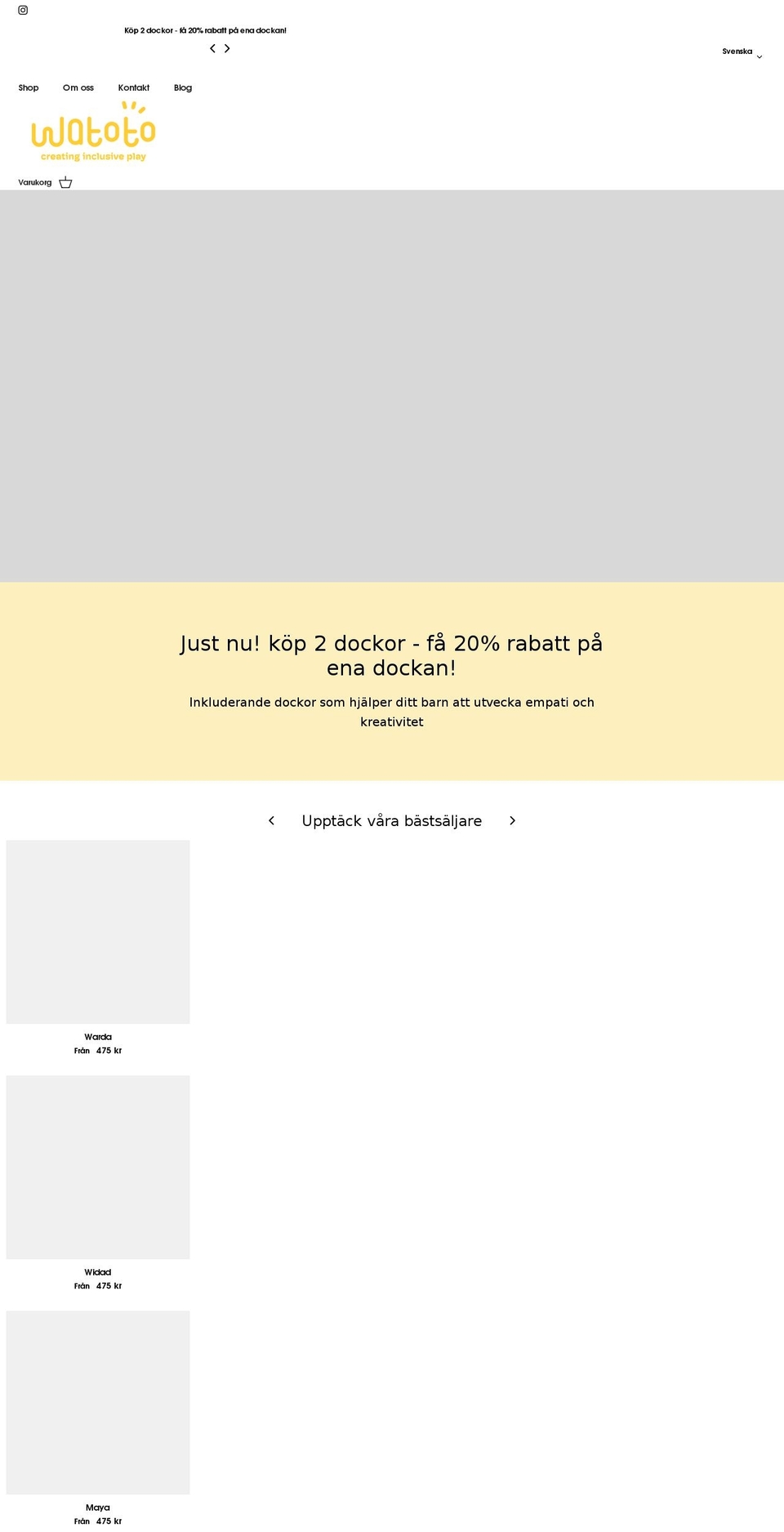 watotoarts.com shopify website screenshot