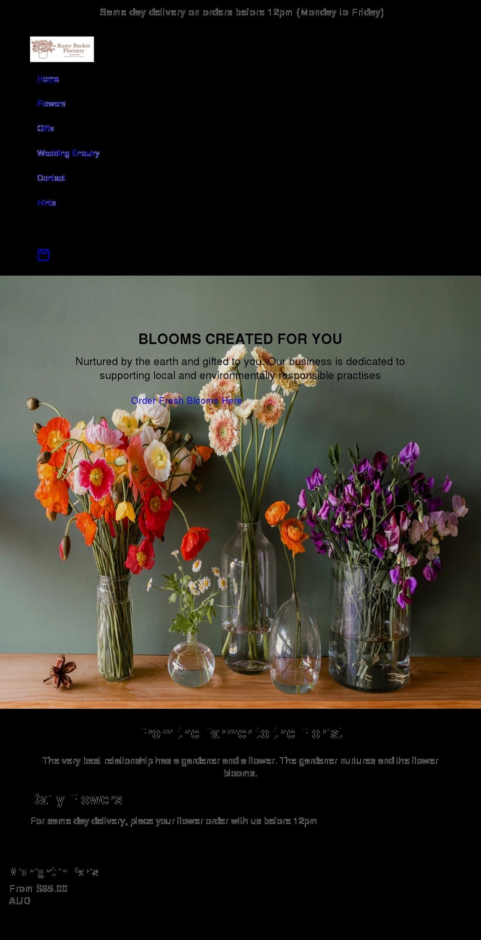 wattleanddaisy.com.au shopify website screenshot