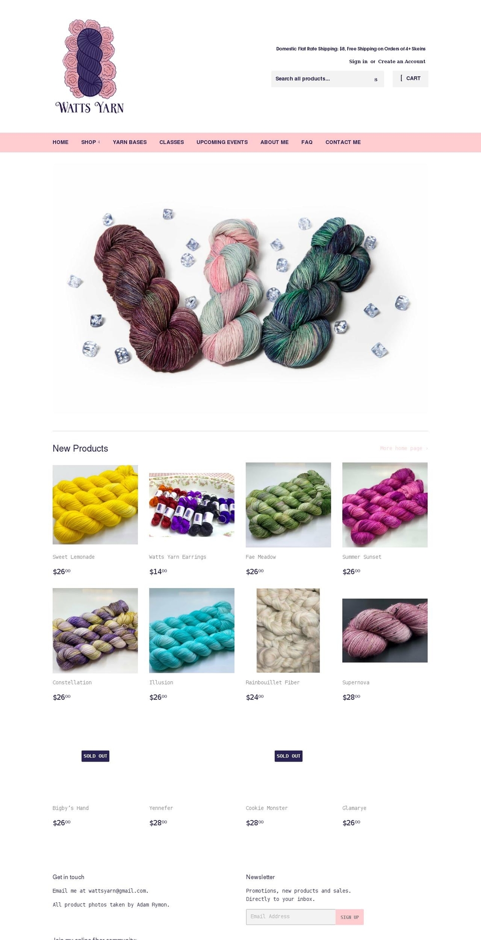 wattsyarn.com shopify website screenshot
