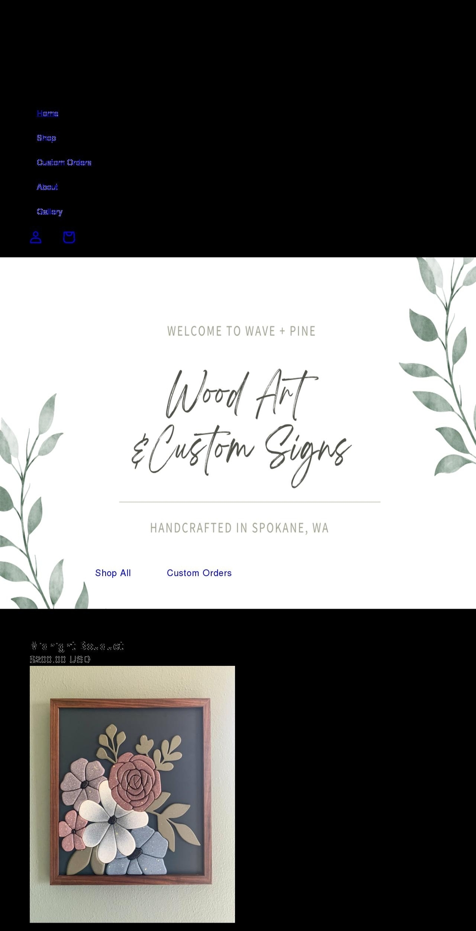 waveandpinecreative.com shopify website screenshot