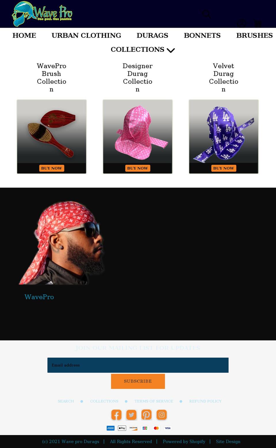 waveprodurags.com shopify website screenshot