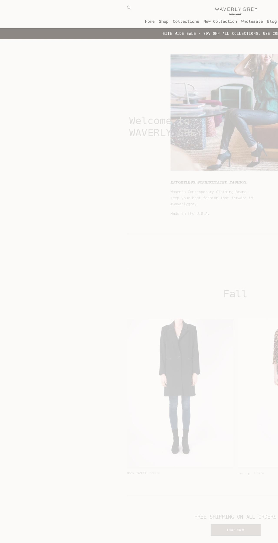 waverlygrey.com shopify website screenshot