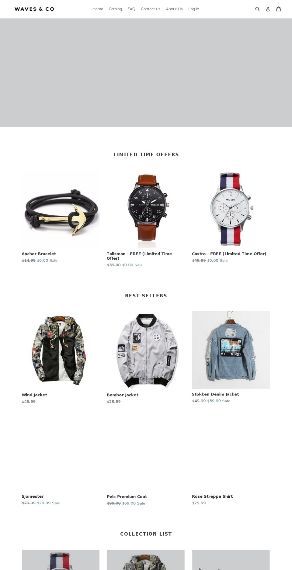 Waves \u0026 Co Shopify theme site example waves-co.com