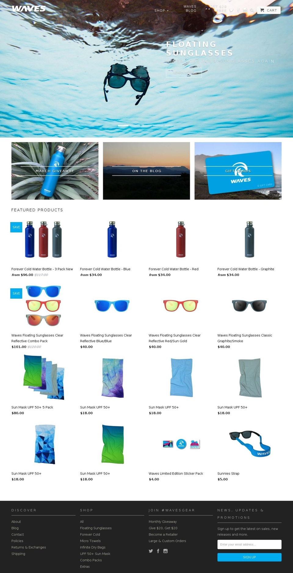 wavesgear.com shopify website screenshot