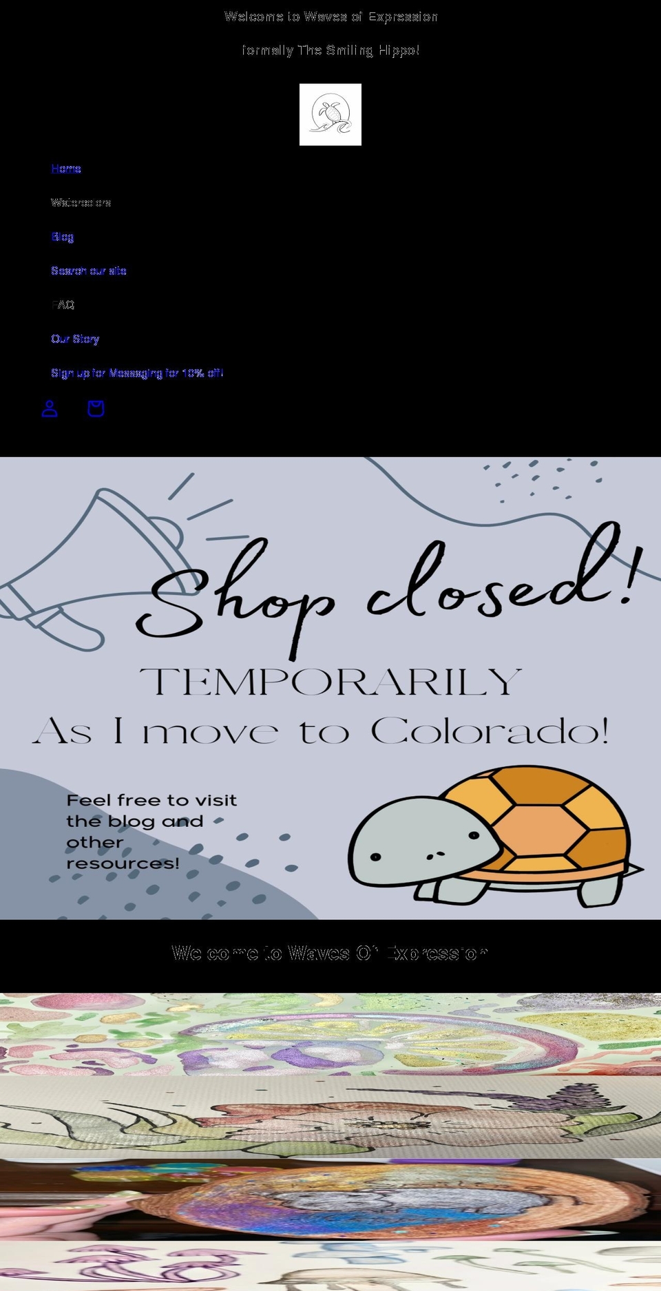 wavesofexpression.com shopify website screenshot