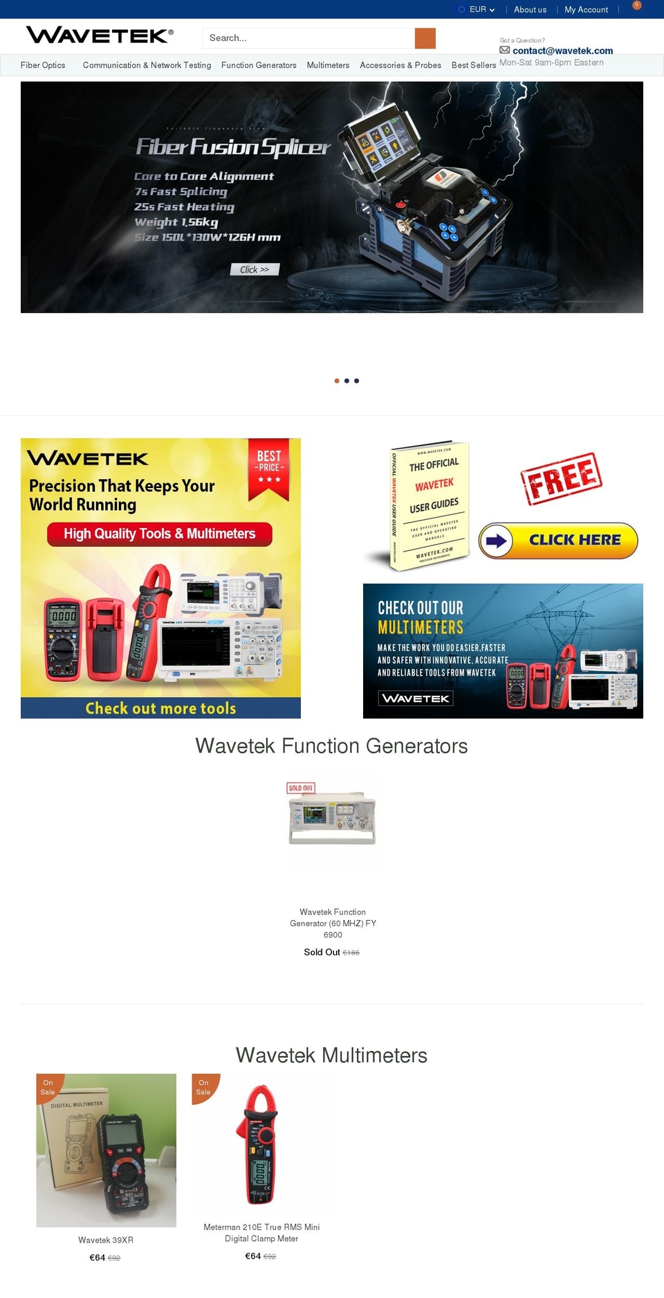 wavetek.com shopify website screenshot