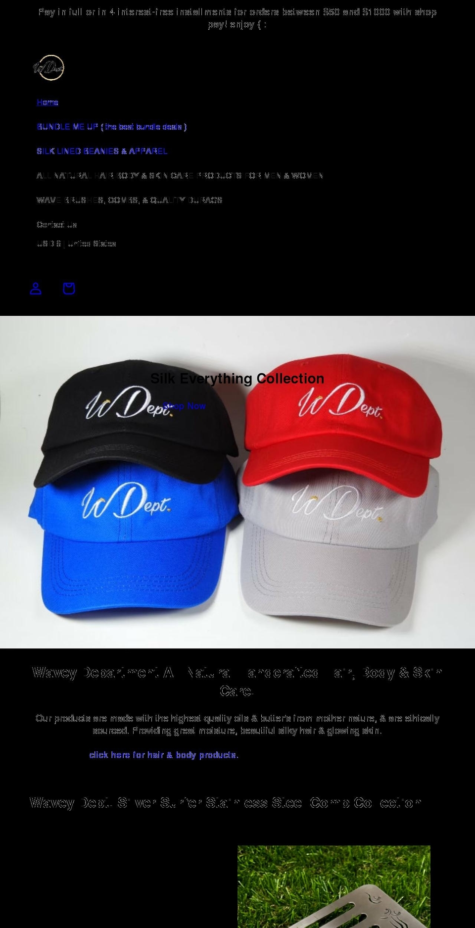 waveydepartment.com shopify website screenshot