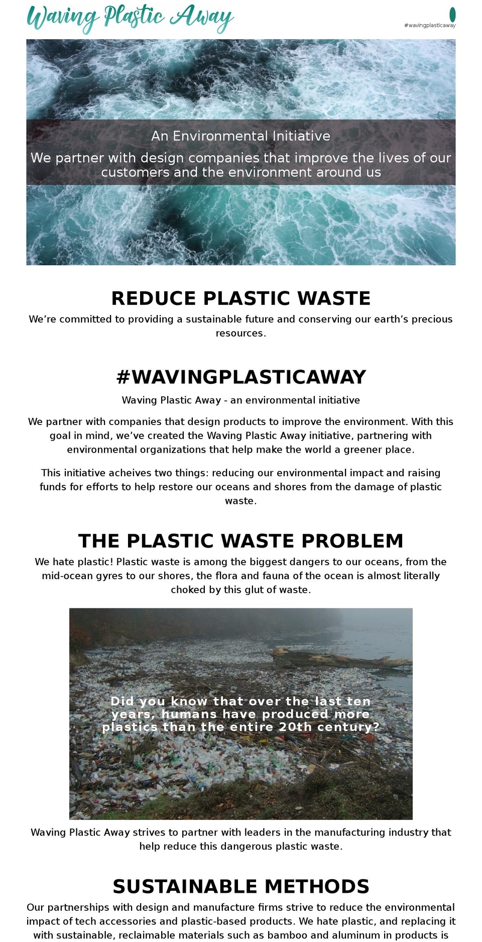 wavingplasticaway.co shopify website screenshot