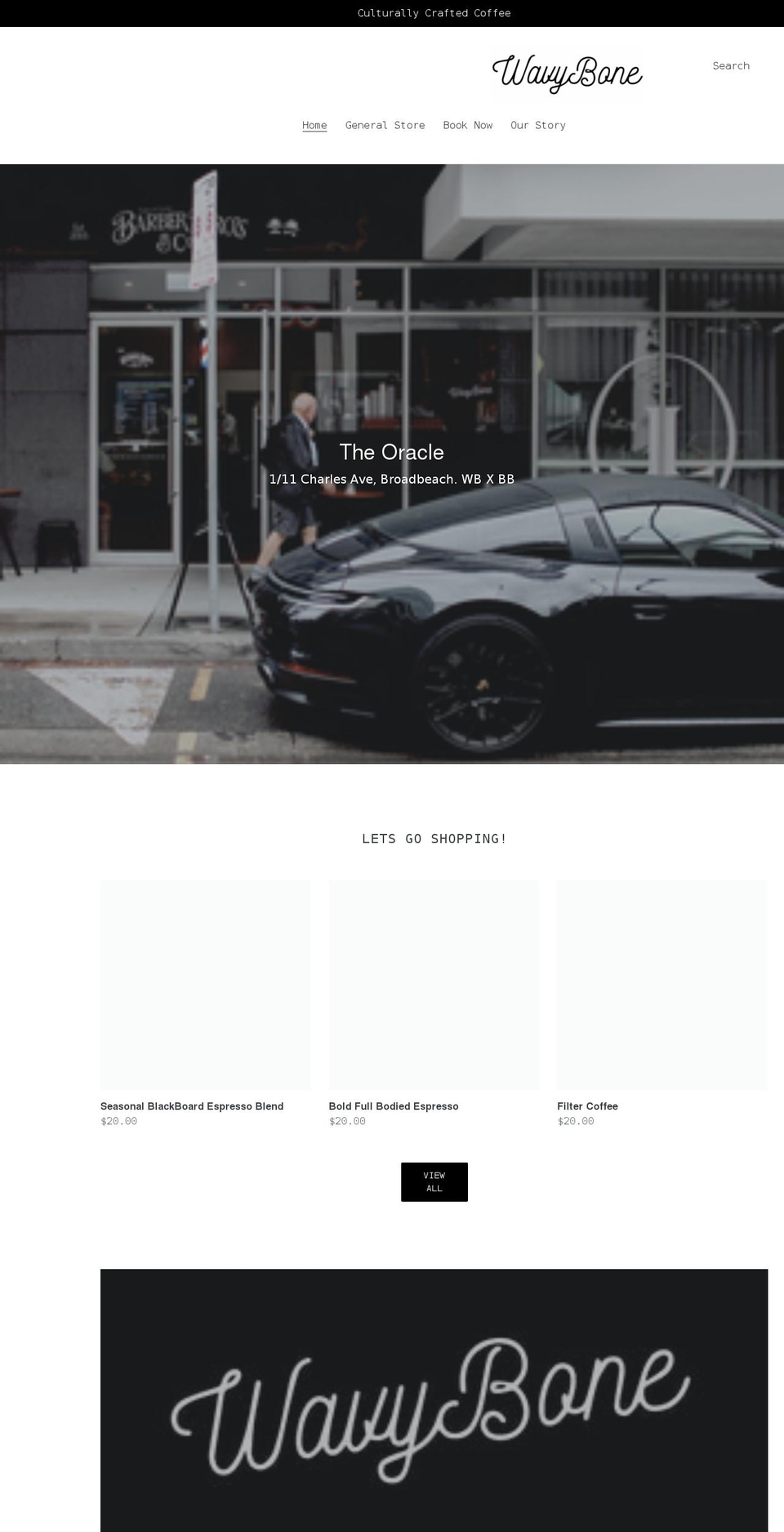 wavybone.com.au shopify website screenshot