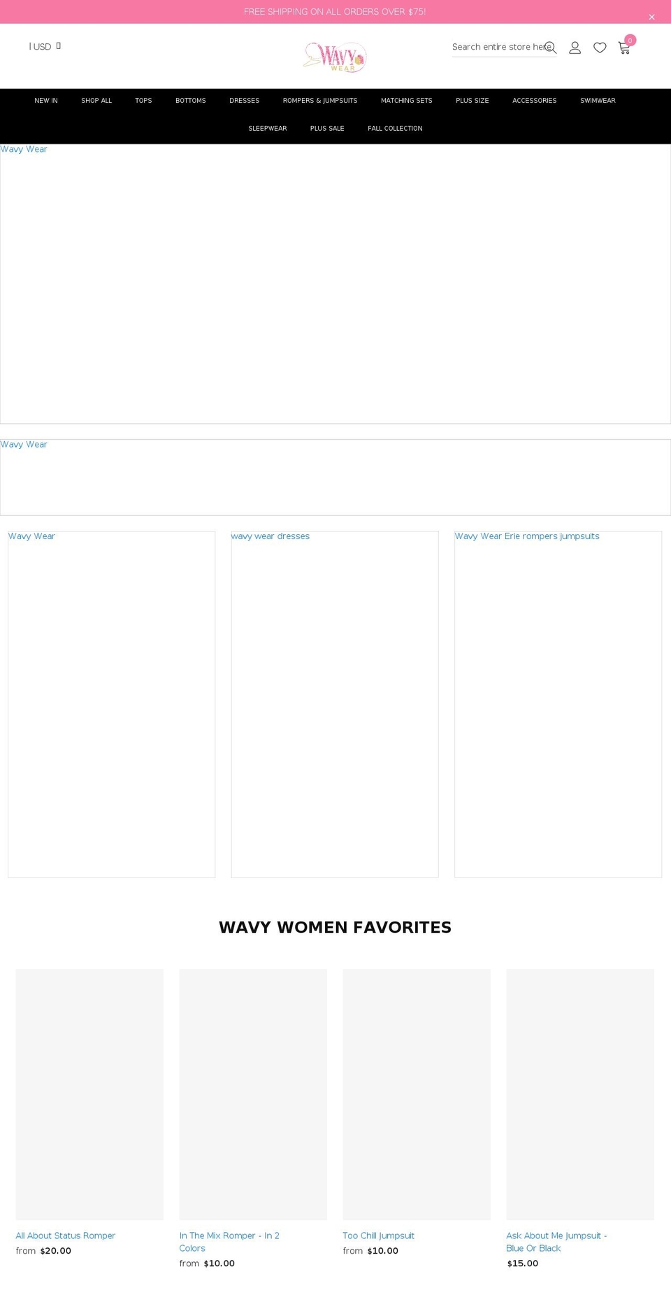 wavywear.net shopify website screenshot