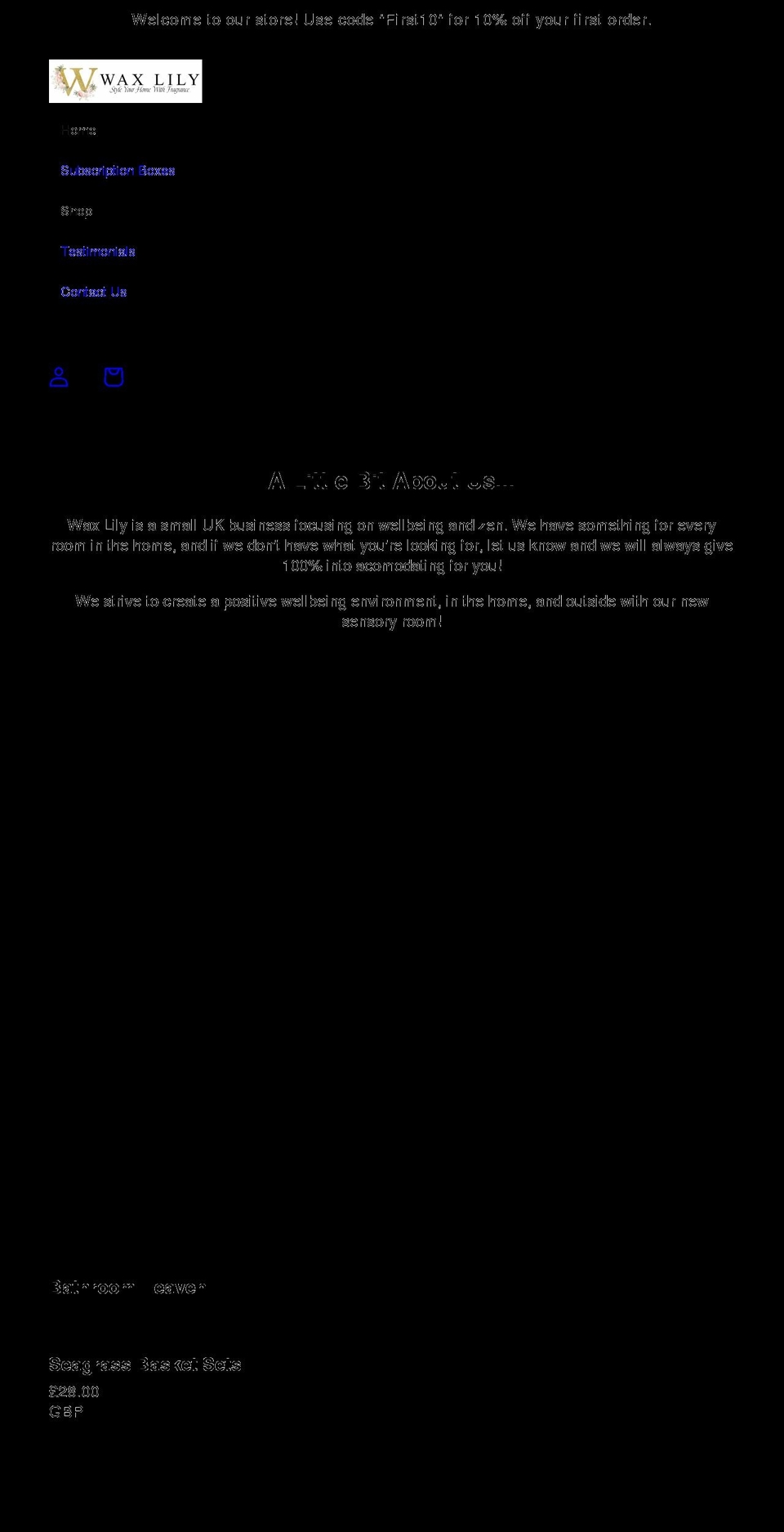 wax-lily.com shopify website screenshot