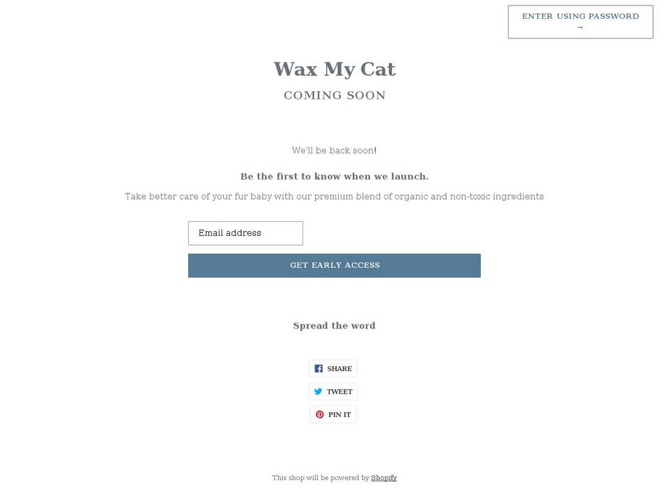wax-my-cat.myshopify.com shopify website screenshot