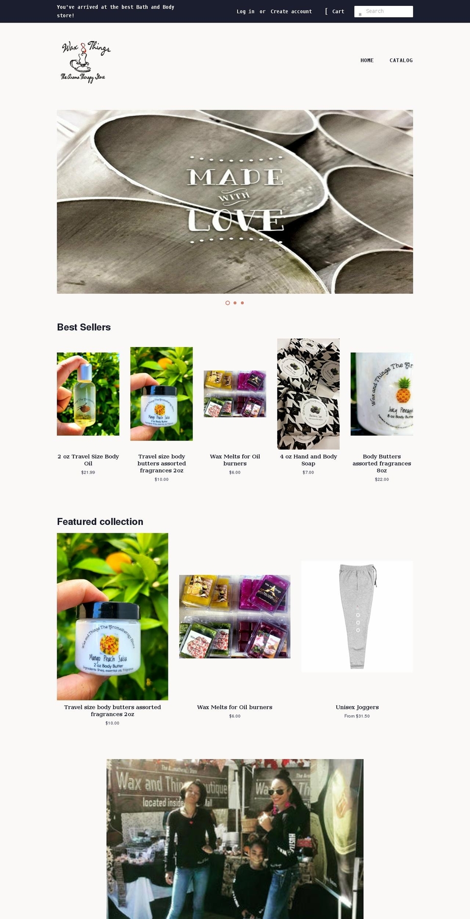 waxandthingsllc.com shopify website screenshot